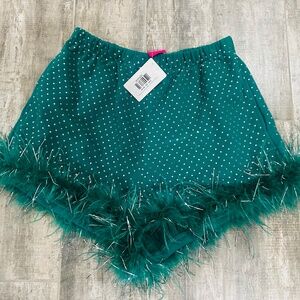Queen of Sparkles Green Rhinestone Shorts